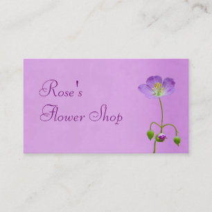 Cartão De Visita Flor Selvagem Roxo em Florista Roxo