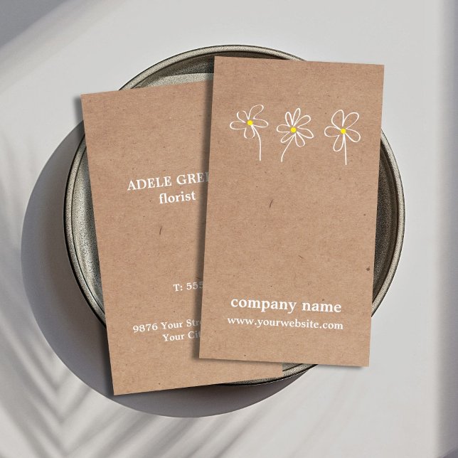 Cartão De Visita Flor Simples Moderno De Desenho (Criador carregado)