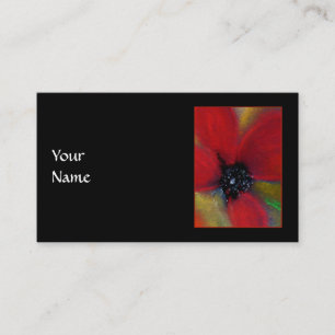 Cartão De Visita Flor vermelha, Poppy.