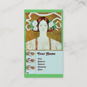 CARTÃO DE VISITA FLORA/LADRA COM MONOGRAMA DE ROSES BRANCAS