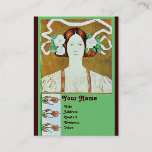 CARTÃO DE VISITA FLORA/LADRA COM MONOGRAMA DE ROSES BRANCAS