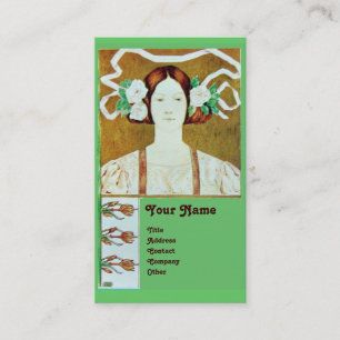 CARTÃO DE VISITA FLORA/SENHORA COM MONOGRAMA DE ROSAS BRANCAS