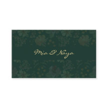 Florais Verde Escuro Elegantes Luxo Roteiro Dourad