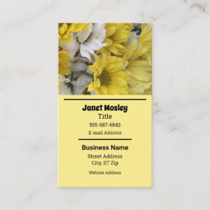 Cartão De Visita Floral Amarelo