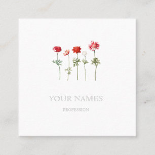 CARTÃO DE VISITA FLORAL "ANEMONÉIS" BOTÂNICO