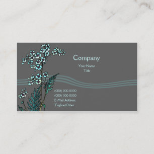 Cartão De Visita Floral azul
