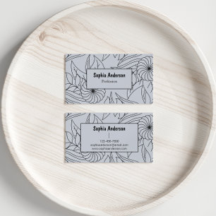 Cartão de visita Floral Azul Pálido