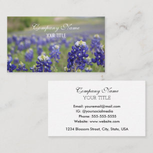 Cartão de Visita Floral Bluebonnets Texas Company