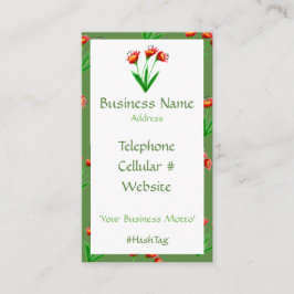 Cartão de visita Floral Bonito Verde E Feminina
