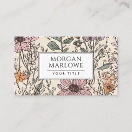 Cartão De Visita Floral Botânico de Flor Botânico Elegante