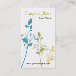 Cartão de visita floral (branco/verde)