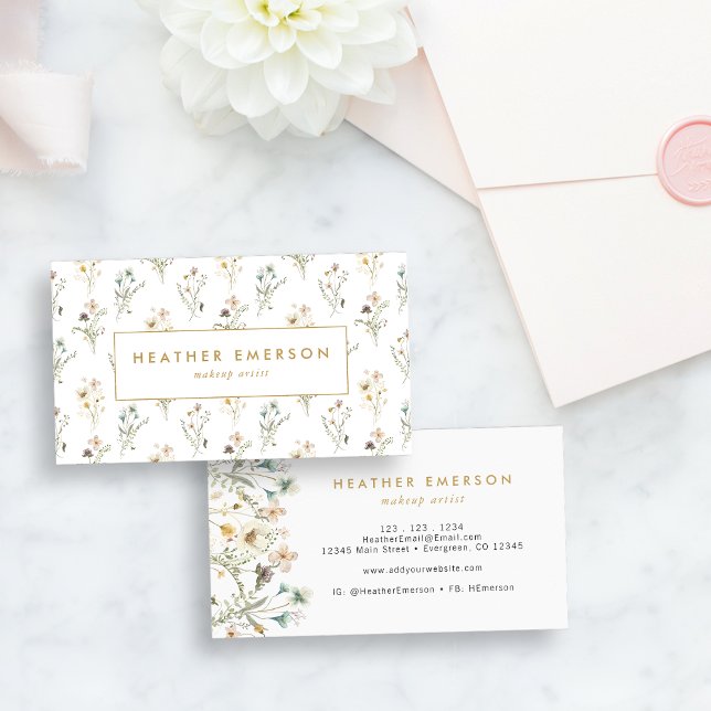 Cartão de Visita Floral Chic (Criador carregado)