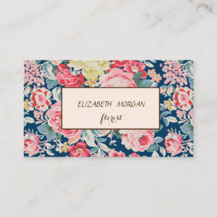 Cartão De Visita Floral Chic Moderno