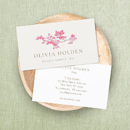 Cartão De Visita Floral cor-de-rosa Elegante