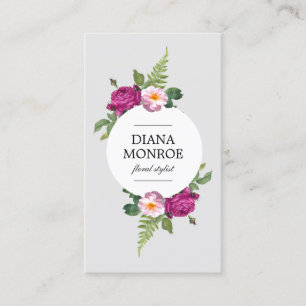 Cartão de visita floral das cinzas da grinalda do