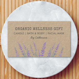 Cartão De Visita Floral de Aquarela de Lavanda Orgânica Ecológica N