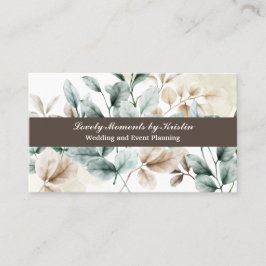 Cartão de visita floral de aquarela elegante