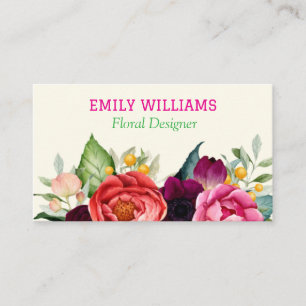 Cartão De Visita Floral de Flor Selvagem Personalizado