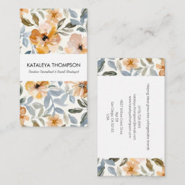 Cartão de Visita Floral de Outono Personalizado