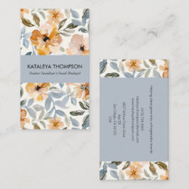 Cartão de Visita Floral de Outono Personalizado