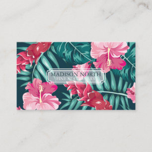 Cartão De Visita Floral de Verão exótico