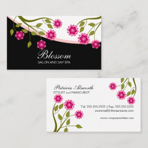 Cartão De Visita Floral delicado elegante