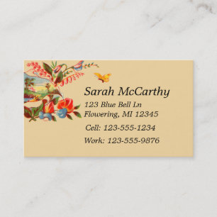 Cartão de visita floral do Victorian do vintage