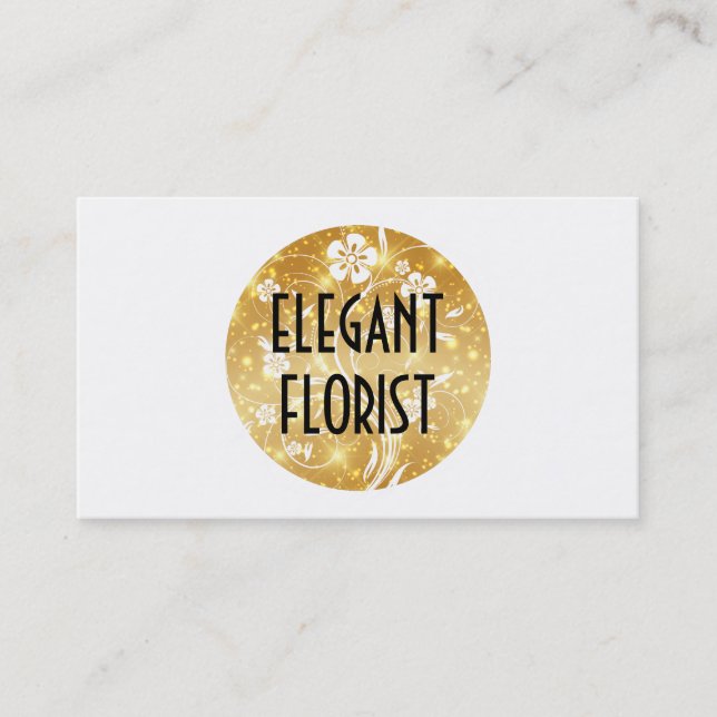 Cartão De Visita Floral e Sparkle (Frente)