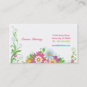 Cartão De Visita Floral elegante