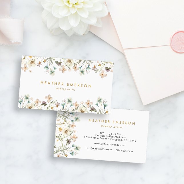 Cartão de Visita Floral Elegante (Criador carregado)