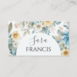 Cartão de Visita Floral Elegante, 3,5" x 2,0"