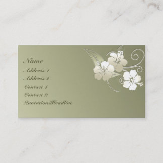 Cartão de visita floral elegante da verde azeitona