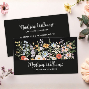 Cartão De Visita Floral Elegante Flor de Água Personalizada