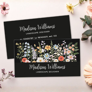 Cartão De Visita Floral Elegante Flor de Campo Personalizada em Aqu