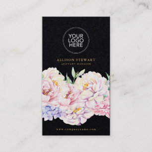 Cartão de visita Floral Elegante Simples com códig