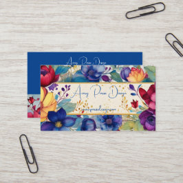 Cartão De Visita Floral em Aquarela Vintage