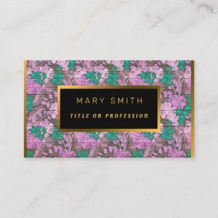 Cartão De Visita Floral em Madeira Dourada Personalizar Professiona