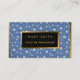 Cartão De Visita Floral em Madeira Dourada Personalizar Professiona