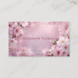 Cartão De Visita Floral Etéreo Rosa de Cerejeira com Foco Suave