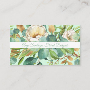 Cartão de visita Floral Feminina de Watercolor