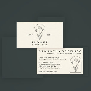 Cartão De Visita Floral Florista de Flor Elegante Girly Dandelion