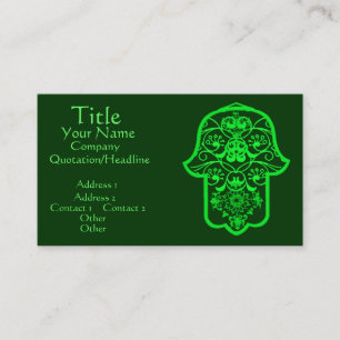 Cartão De Visita Floral Hamsa (Verde)