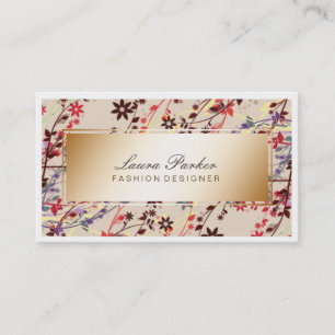 Cartão De Visita Floral Makeup Artist Hair Stylist Cream