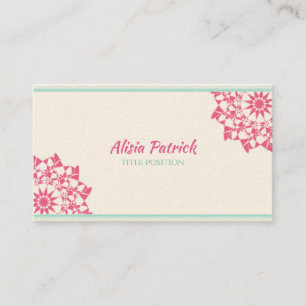 Cartão De Visita Floral Mandela Rosa