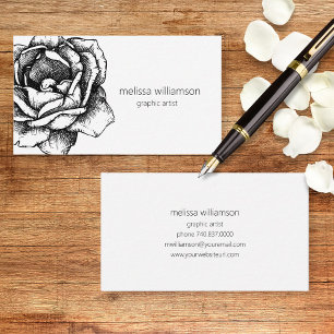 Cartão De Visita Floral Minimalista
