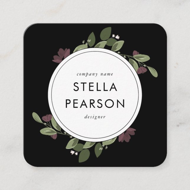 Cartão de visita Floral Moderno (Frente)