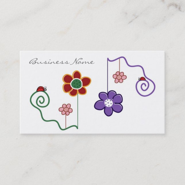 Cartão de visita floral na moda (Frente)