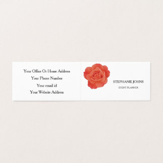 Cartão De Visita Floral Orange Rose Wedding White Event Planner