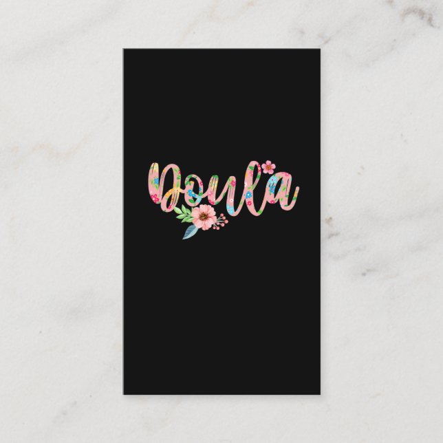 Cartão De Visita Floral Parteira Flor, Flower, Bebê, Doula (Frente)