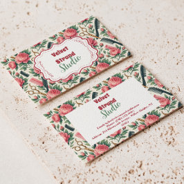 Cartão De Visita Floral Pink Green Hair Stylist Business